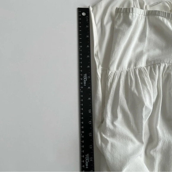 Monteau Los Angeles Summer Dress Small White Lace Sleeveless Short Zip Cotton - Picture 9 of 10